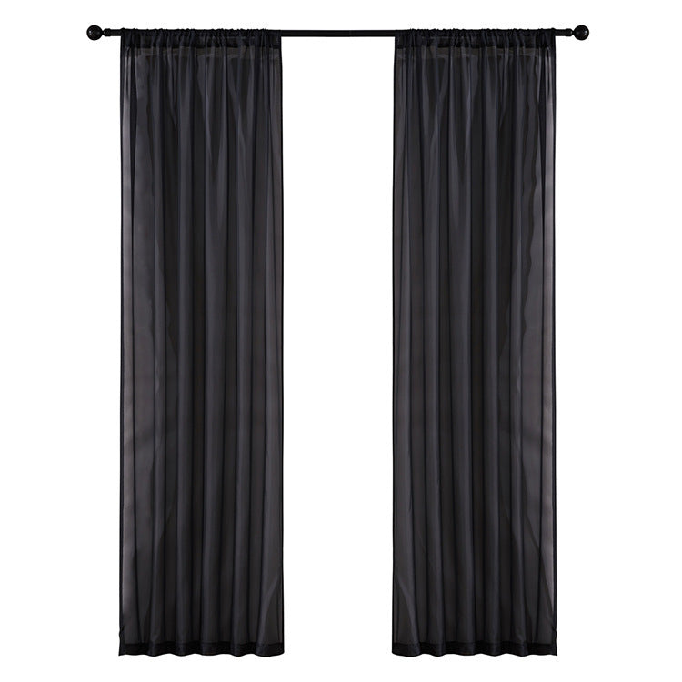 HKM-549651 Cotton and Linen Black Vertical Curtain for Modern Spaces, 150x250 cm