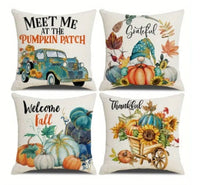 HKM-549651 Thanksgiving Pumpkin Cartoon Car Linen Pillowcase 45x45cm