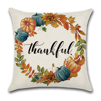 HKM-549651 Thanksgiving Pumpkin Cartoon Car Linen Pillowcase 45x45cm