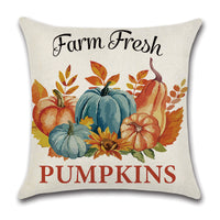 HKM-549651 Thanksgiving Pumpkin Cartoon Car Linen Pillowcase 45x45cm