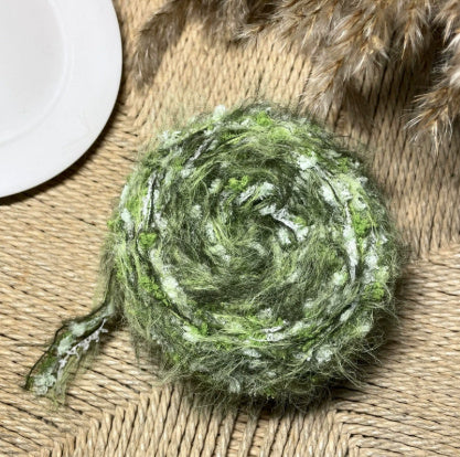 KTX-549779 Hand-Mixed Braided Pendant in Moss Green and Tundra Styles