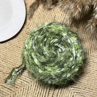 HKM-549779 Hand-Mixed Braided Pendant in Moss Green and Tundra Styles
