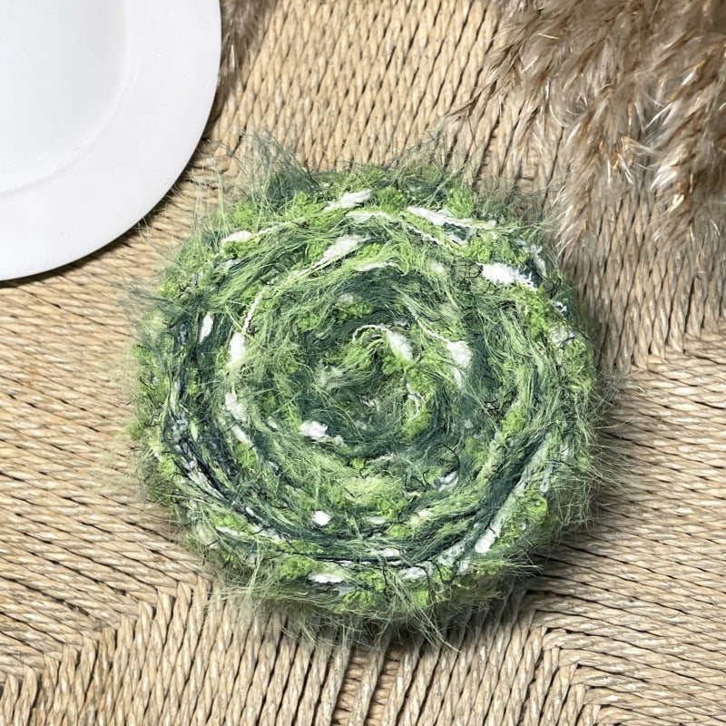 KTX-549779 Hand-Mixed Braided Pendant in Moss Green and Tundra Styles