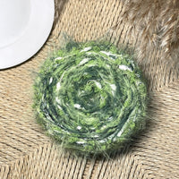 HKM-549779 Hand-Mixed Braided Pendant in Moss Green and Tundra Styles