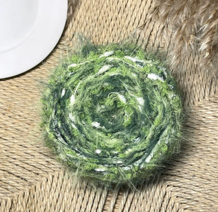 KTX-549779 Hand-Mixed Braided Pendant in Moss Green and Tundra Styles