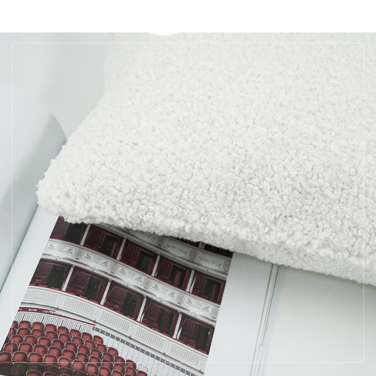 KTX-549779 Nordic Snow White Faux Wool Roll Cushion - Multiple Sizes Available