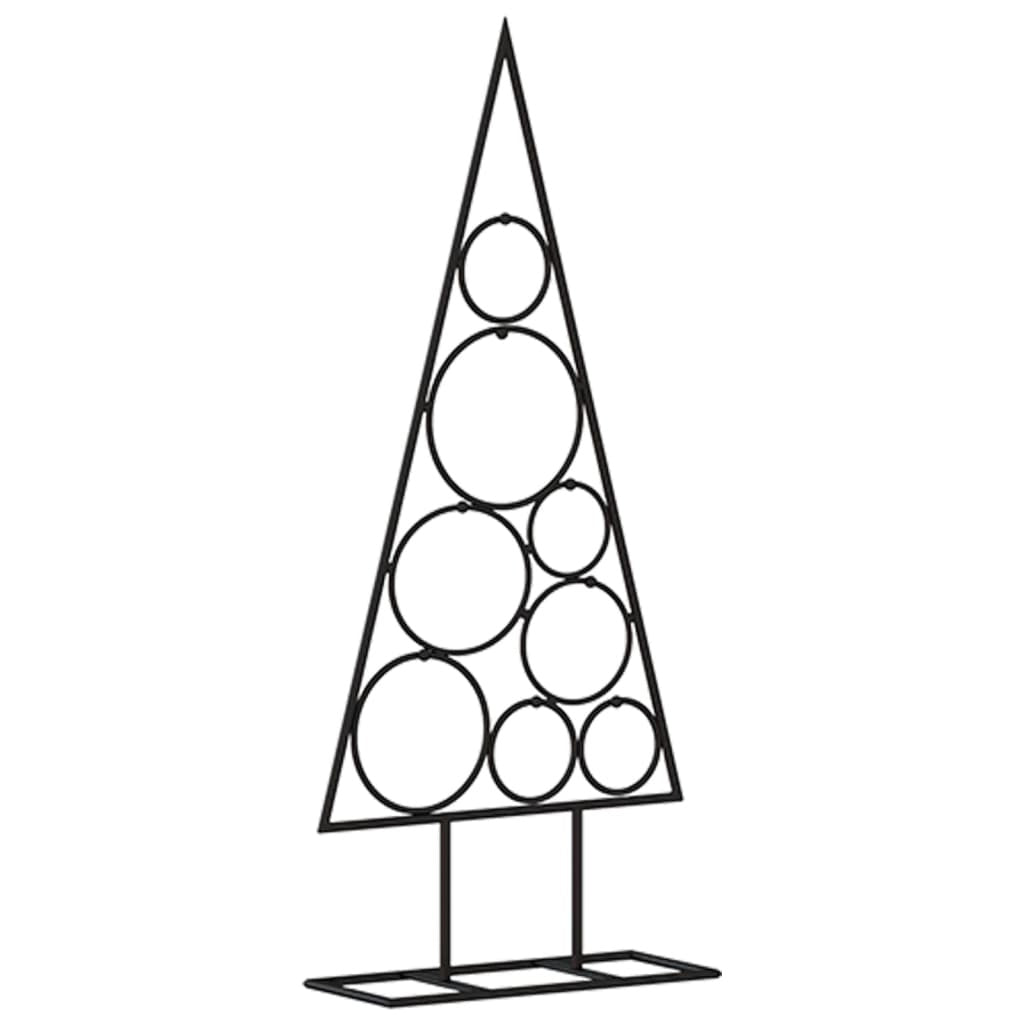 HKM-549907 Modern Black Metal Christmas Tree, 60 cm, Powder-Coated Steel, Decorative Stand Included