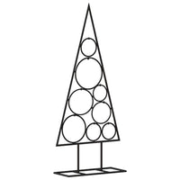HKM-549907 Modern Black Metal Christmas Tree, 60 cm, Powder-Coated Steel, Decorative Stand Included