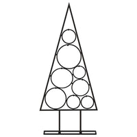 HKM-549907 Modern Black Metal Christmas Tree, 60 cm, Powder-Coated Steel, Decorative Stand Included