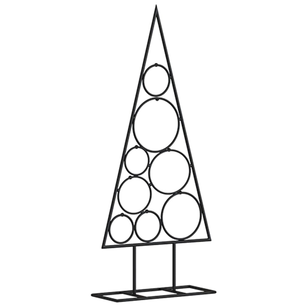 HKM-549907 Modern Black Metal Christmas Tree, 60 cm, Powder-Coated Steel, Decorative Stand Included