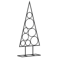 HKM-549907 Modern Black Metal Christmas Tree, 60 cm, Powder-Coated Steel, Decorative Stand Included