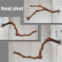 HKM-550035 Natural Grape Wood Bird Standing Stick for Parrots and Small Birds - 23-30cm Long