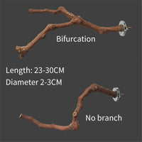 HKM-550035 Natural Grape Wood Bird Standing Stick for Parrots and Small Birds - 23-30cm Long