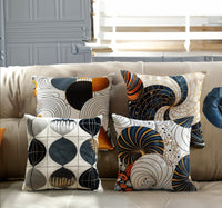 HKM-550099 Blue Geometry Decorative Pillow Cover Set, 45x45 cm, Pack of 4