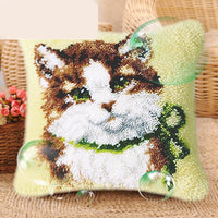 HKM-550227 DIY Cartoon Plush Pillow Kit - Panda Design, Embroidered Cushion Cover, 43x43cm Foam Pillow