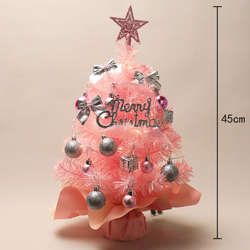HKM-550227 Festive Mini Desktop Christmas Tree - 45cm & 60cm in Green, Pink, and White