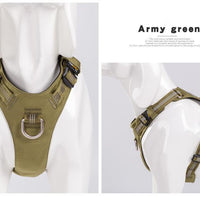 HKM-550291 Waterproof Reflective Super Fiber Dog Chest Strap in Army Green, Black, and Purple - Multiple Sizes Available