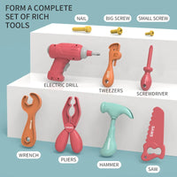 HKM-550355 141 Pcs DIY Electric Drill Toy Workshop Set for Kids Age 3+ - Engineering Tool Set with Puzzle Blocks