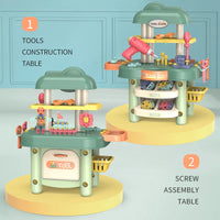HKM-550355 141 Pcs DIY Electric Drill Toy Workshop Set for Kids Age 3+ - Engineering Tool Set with Puzzle Blocks