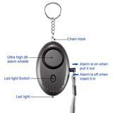 HKM-550611 Compact Metallic Personal Alarm with LED Light for Women, Children, and Seniors