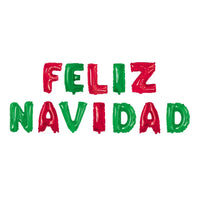 HKM-550675 Merry Christmas Alphabet Foil Balloon Set - Feliz Navidad Decorative Balloons for Holiday Celebrations