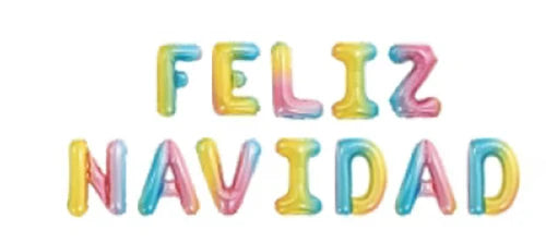 HKM-550675 Merry Christmas Alphabet Foil Balloon Set - Feliz Navidad Decorative Balloons for Holiday Celebrations