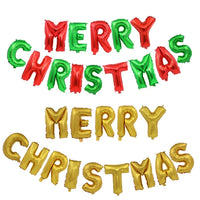 HKM-550675 Merry Christmas Alphabet Foil Balloon Set - Feliz Navidad Decorative Balloons for Holiday Celebrations