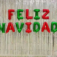 HKM-550675 Merry Christmas Alphabet Foil Balloon Set - Feliz Navidad Decorative Balloons for Holiday Celebrations