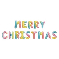 HKM-550675 Merry Christmas Alphabet Foil Balloon Set - Feliz Navidad Decorative Balloons for Holiday Celebrations