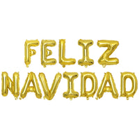 HKM-550675 Merry Christmas Alphabet Foil Balloon Set - Feliz Navidad Decorative Balloons for Holiday Celebrations