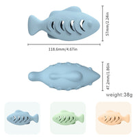 HKM-550739 Silicone Cat Toy in Blue, Green, and Beige - Animal Pattern Design
