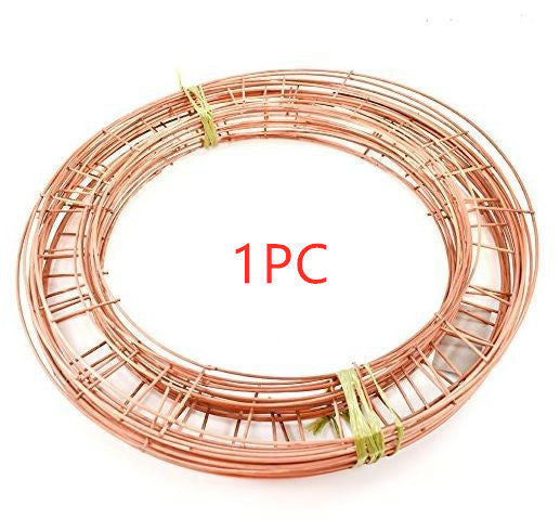 HKM-550867 12-Inch Golden Metal Wreath Ring for Festive Home Decor