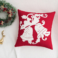 HKM-551059 Festival-Themed Embroidered Red Pillowcase - 45x45cm Decorative Cushion Cover