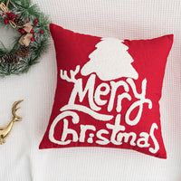 HKM-551059 Festival-Themed Embroidered Red Pillowcase - 45x45cm Decorative Cushion Cover
