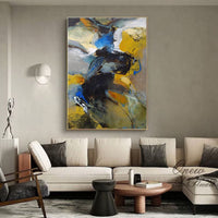 HKM-551187 Handmade Abstract Oil Painting on Canvas for Home Living Room Decor - Unframed, Various Sizes Available