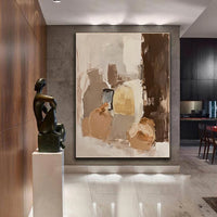 HKM-551187 Handmade Abstract Oil Painting on Canvas for Home Living Room Decor - Unframed, Various Sizes Available