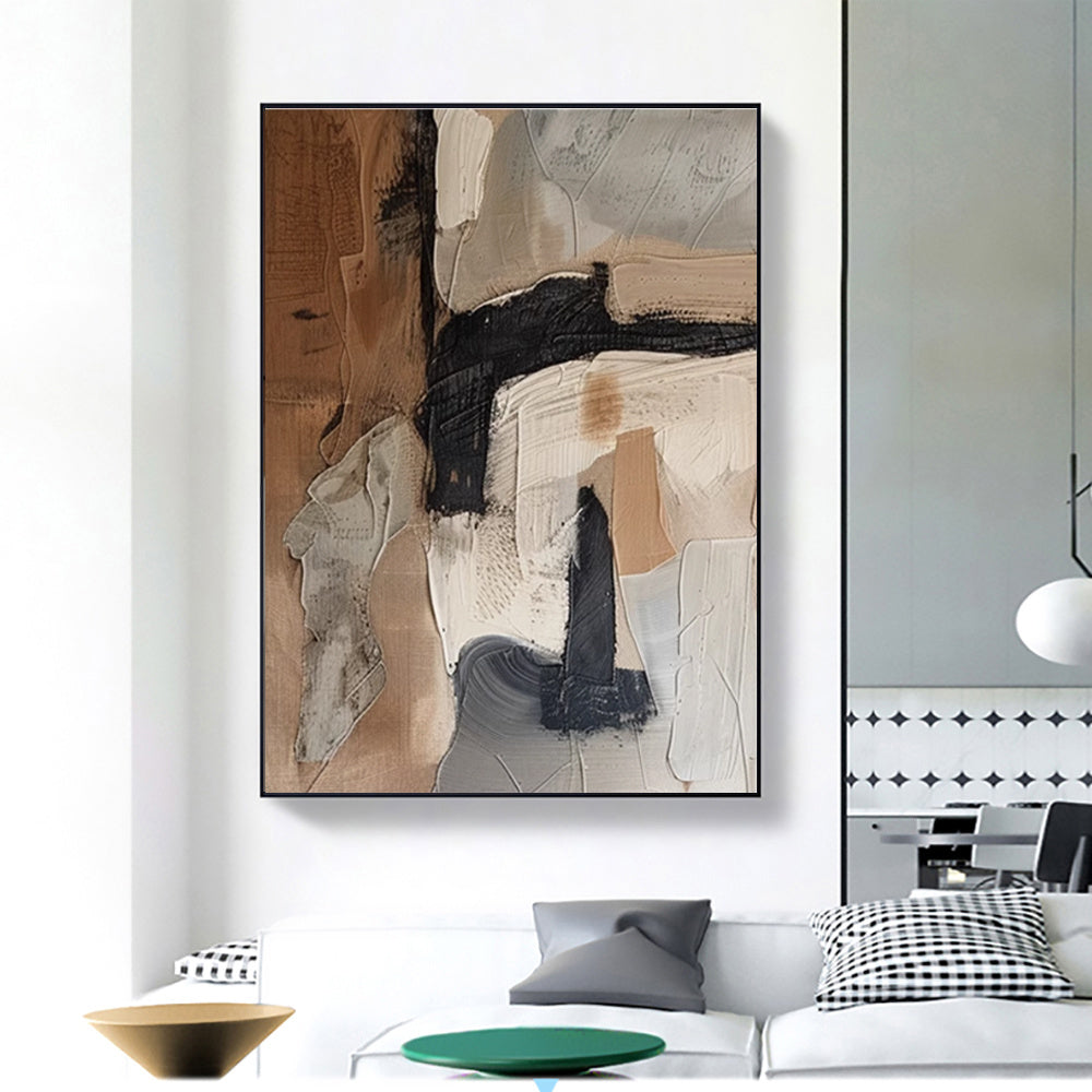 HKM-551187 Handmade Abstract Oil Painting on Canvas for Home Living Room Decor - Unframed, Various Sizes Available