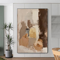 HKM-551187 Handmade Abstract Oil Painting on Canvas for Home Living Room Decor - Unframed, Various Sizes Available
