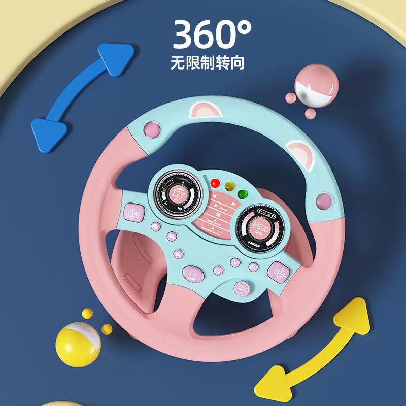 HKM-551251 Simulated 360° Musical Baby Steering Wheel Toy for Early Educational Fun