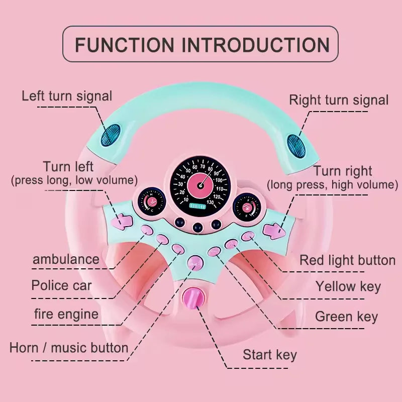 HKM-551251 Simulated 360° Musical Baby Steering Wheel Toy for Early Educational Fun