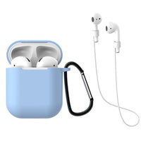 HKM-551315 AirPods-Compatible Silicone Case with Anti-Loss Hook for Generations 1 and 2
