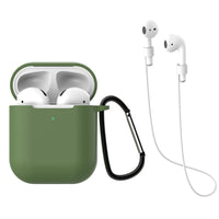 HKM-551315 AirPods-Compatible Silicone Case with Anti-Loss Hook for Generations 1 and 2