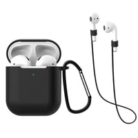 HKM-551315 AirPods-Compatible Silicone Case with Anti-Loss Hook for Generations 1 and 2