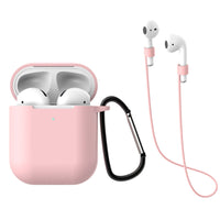HKM-551315 AirPods-Compatible Silicone Case with Anti-Loss Hook for Generations 1 and 2