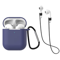 HKM-551315 AirPods-Compatible Silicone Case with Anti-Loss Hook for Generations 1 and 2