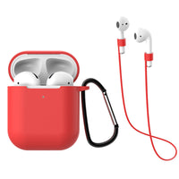 HKM-551315 AirPods-Compatible Silicone Case with Anti-Loss Hook for Generations 1 and 2