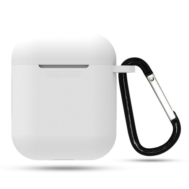 HKM-551315 AirPods-Compatible Silicone Case with Anti-Loss Hook for Generations 1 and 2