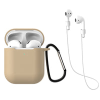 HKM-551315 AirPods-Compatible Silicone Case with Anti-Loss Hook for Generations 1 and 2