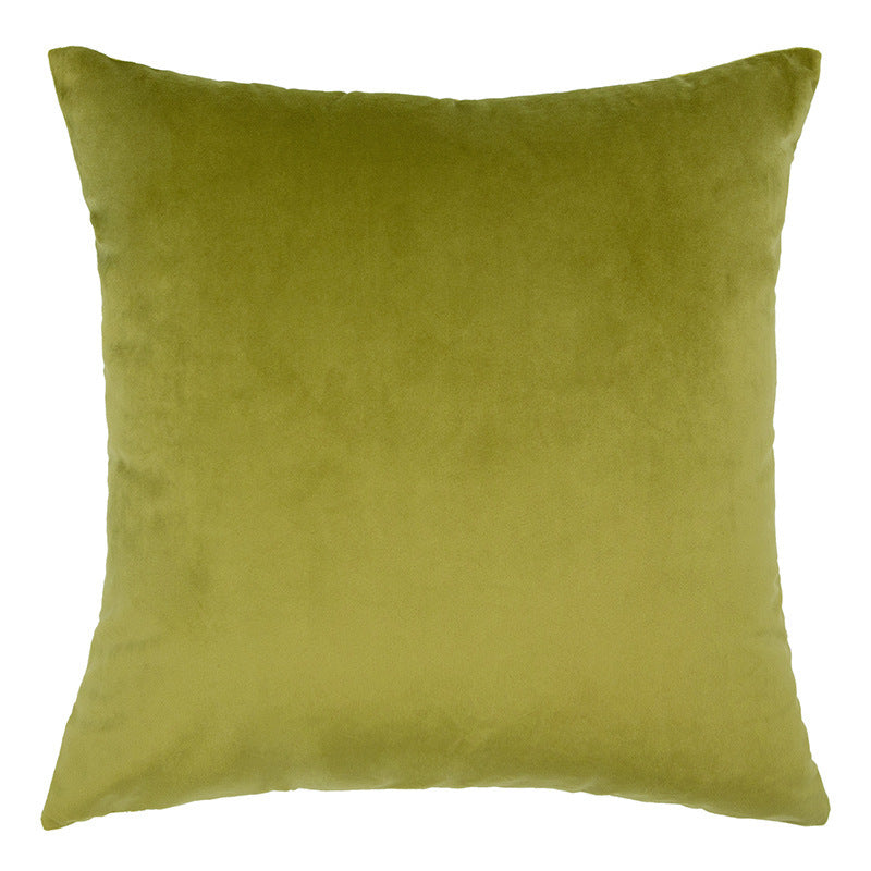 HKM-551315 Geometric Embroidery Flannelette Throw Pillow Cover - Solid Color and Plant Pattern (45x45cm)