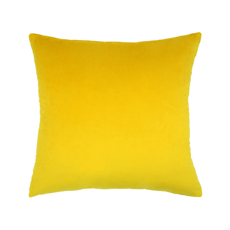 HKM-551315 Geometric Embroidery Flannelette Throw Pillow Cover - Solid Color and Plant Pattern (45x45cm)